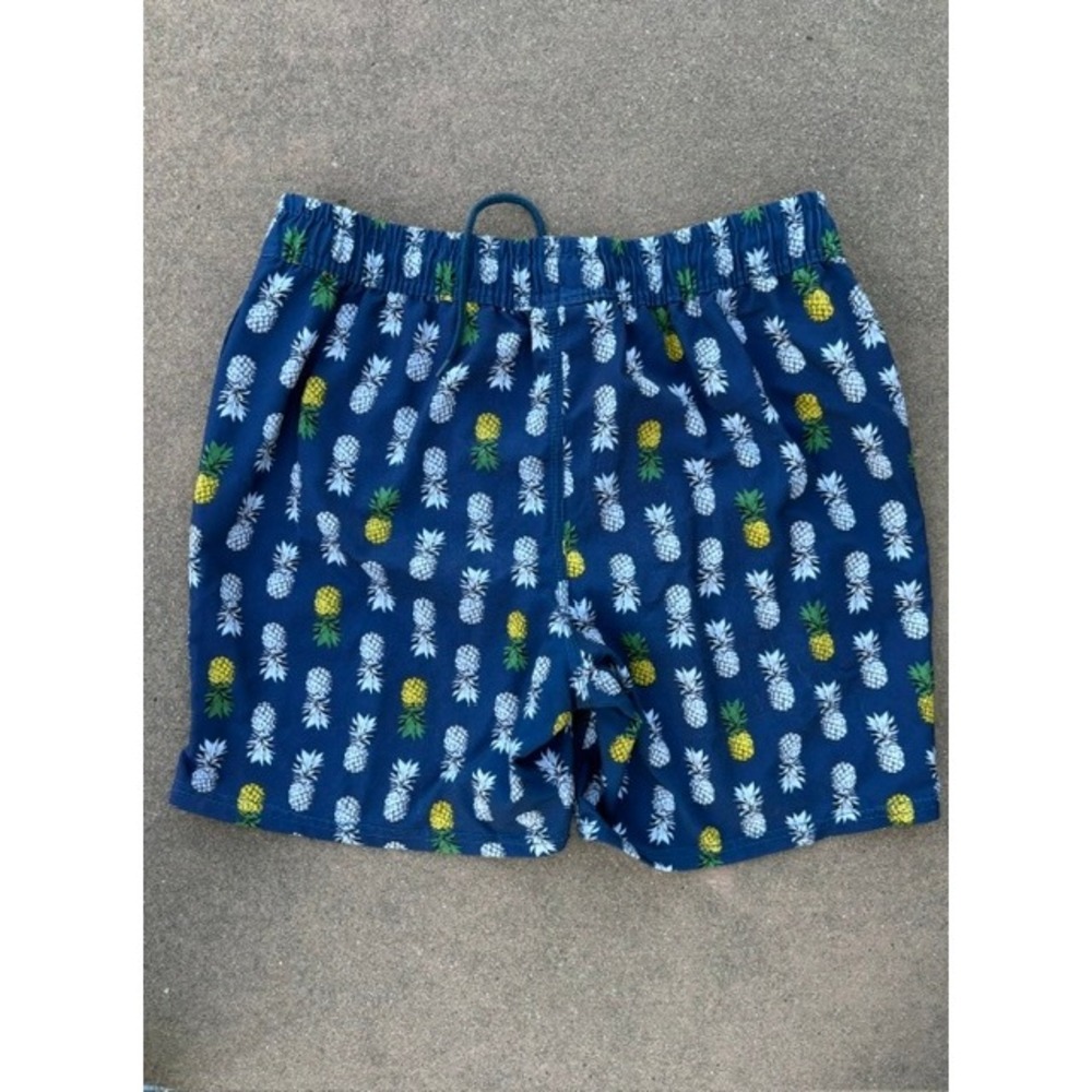 Sperry Mens Navy Blue Pineapple Print Swim Trunks Mesh Lined Board Shorts Size M